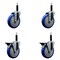 Service Caster 5'' Blue Poly Wheel Swivel 3/4'' Expanding Stem Caster Set 2 Brakes, 4PK SCC-EX20S514-PPUB-BLUE-2-PLB-2-34 - alternate 1
